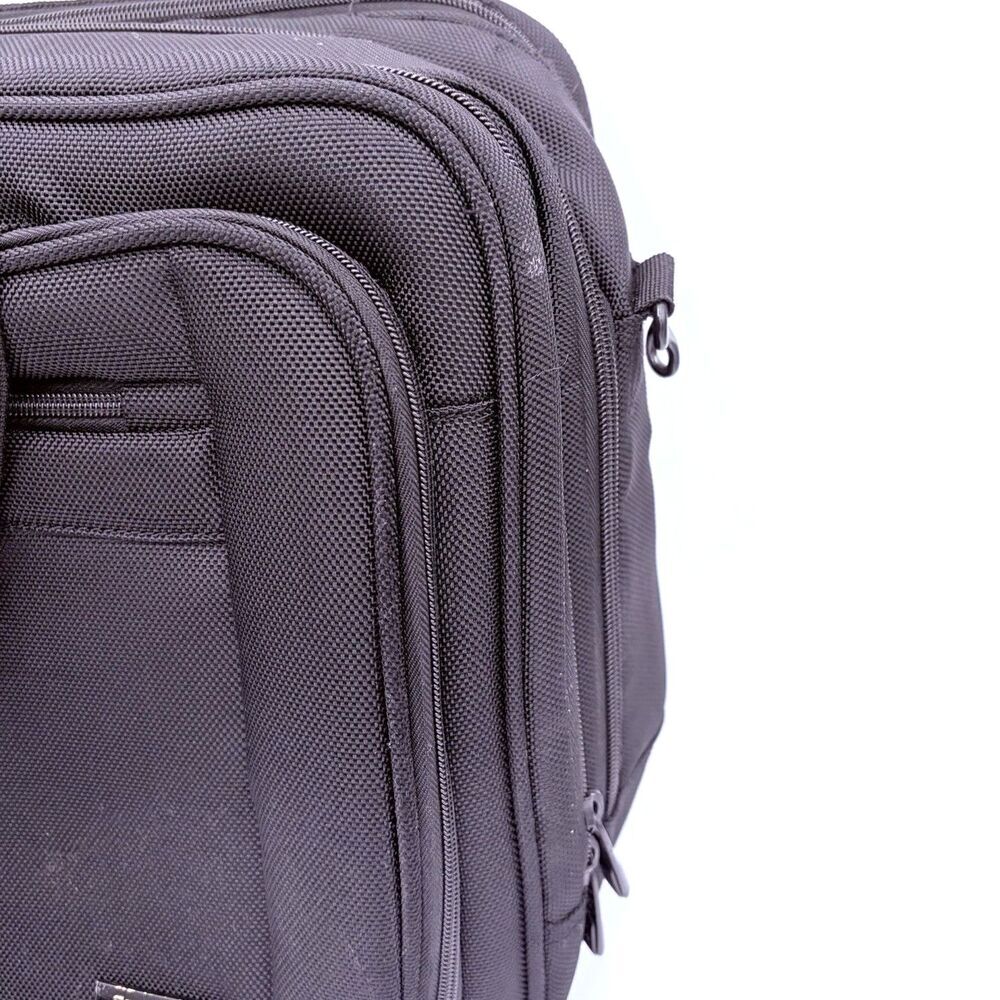 Samsonite Expandable Black Laptop Briefcase Bag Shoulder Strap Padded Softshell - Picture 5 of 9